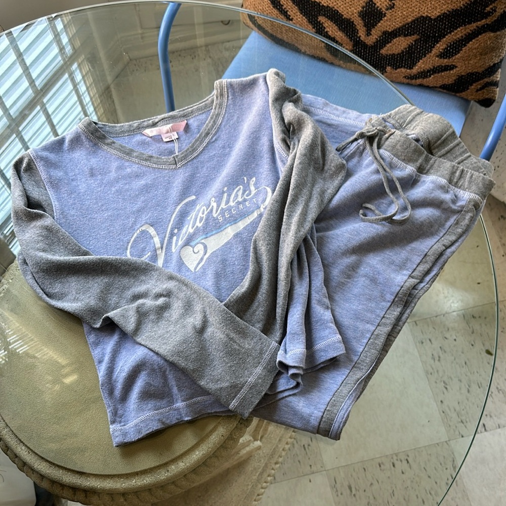 Vintage! Victoria's Secret Grey Pajama Set Sz xs